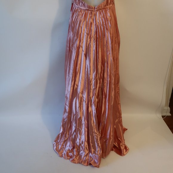 NWT Womens Ieena Mac Duggal Pink Strappy Pleated Plus Size Gown Dress 20 - Picture 13 of 15